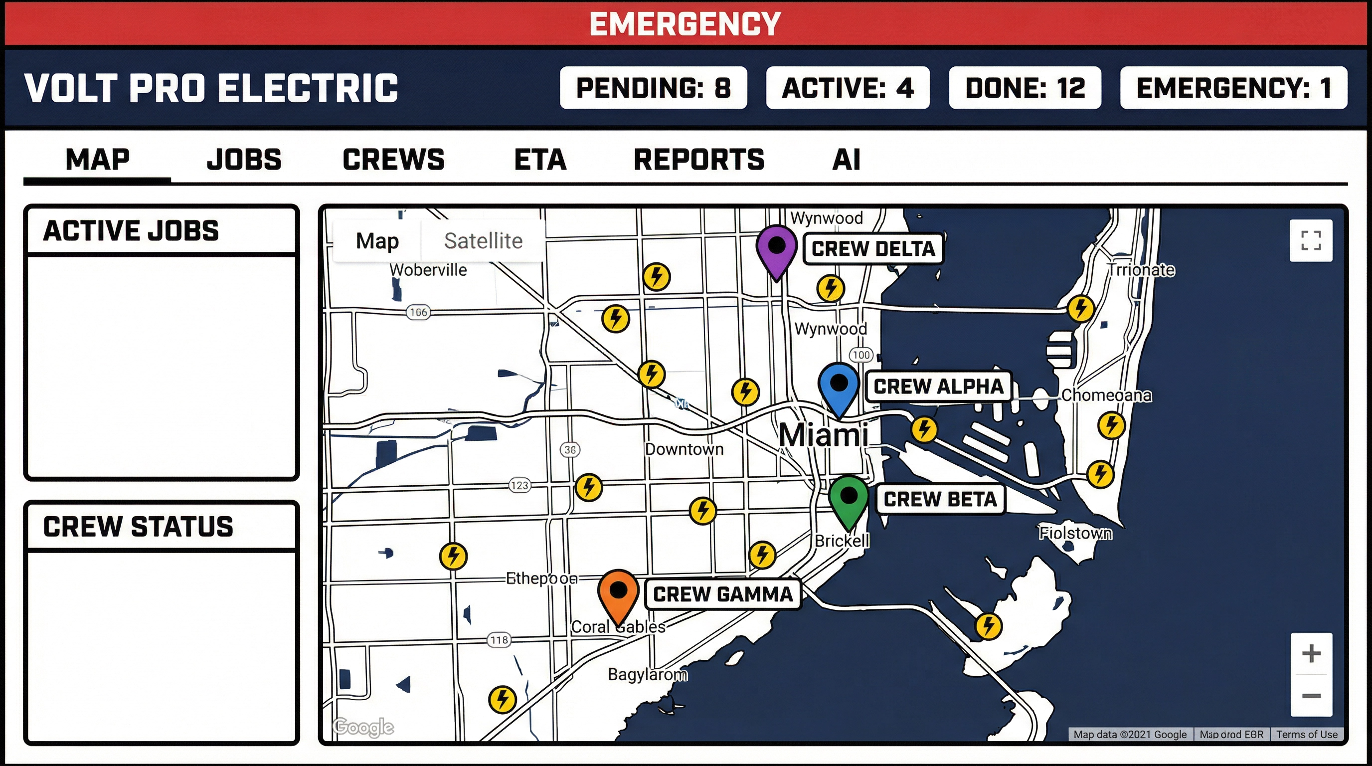 Crew Commander - Dispatcher Map